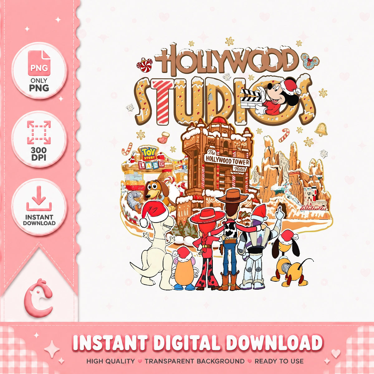 Hollywood Studios Christmas PNG, Toy Story Xmas PNG, Disney Trip PNG