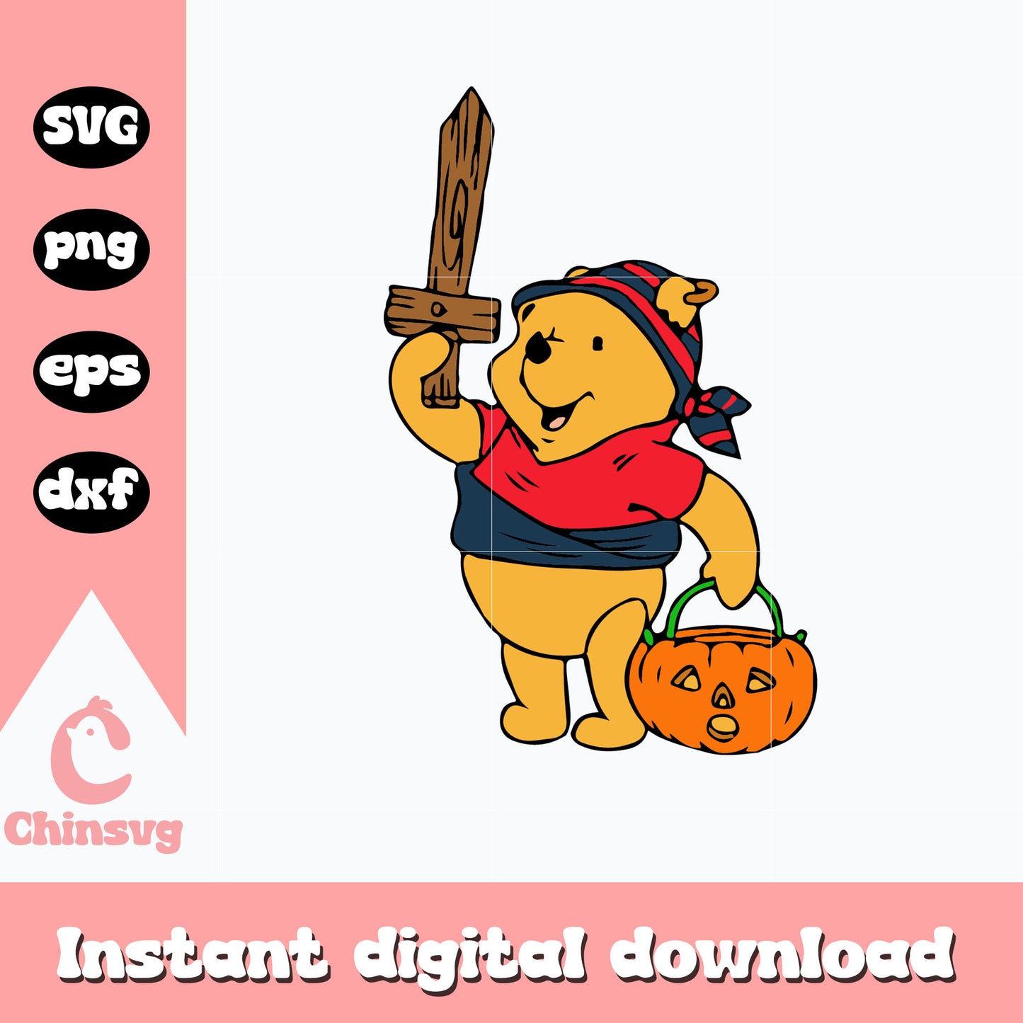 Winnie the pooh halloween Svg, Instant Download
