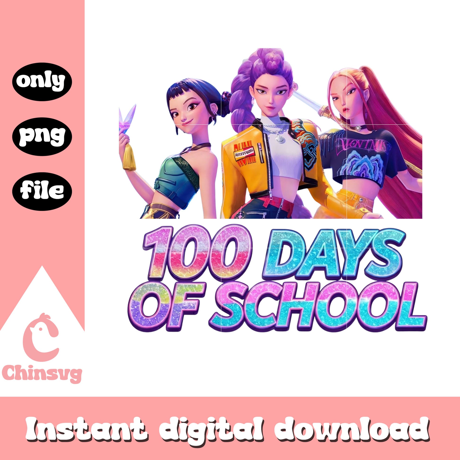 100 days of school huntrix png