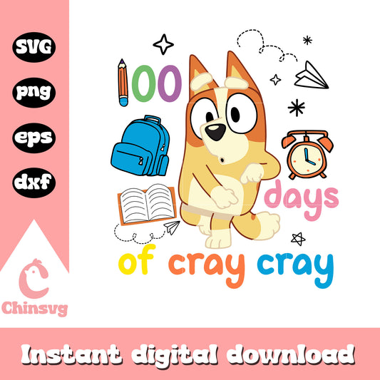 100 days of cray cray bingo svg, schools in cartoons svg