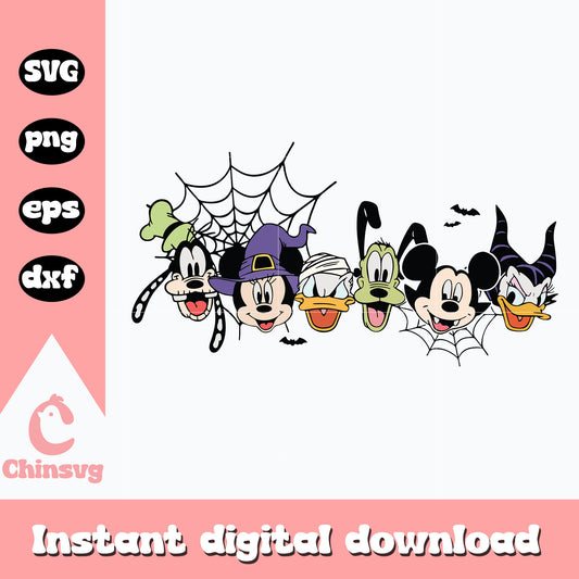Mickey And Friends Head Halloween Svg, digital download