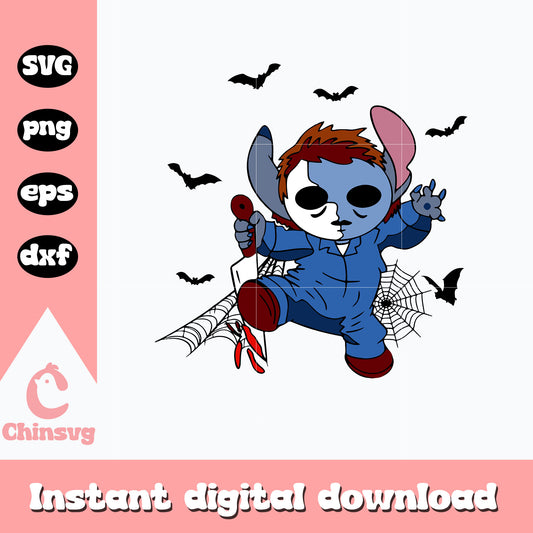 Stitch Michael Myers Svg, Halloween svg, digital download