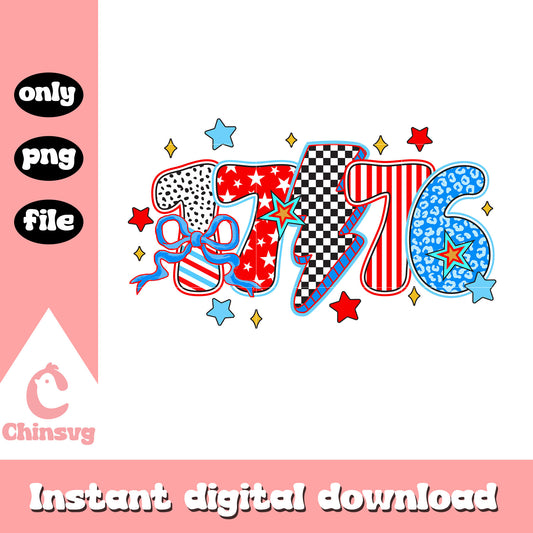 1776 logo design png, 4th of july​ png, trending png