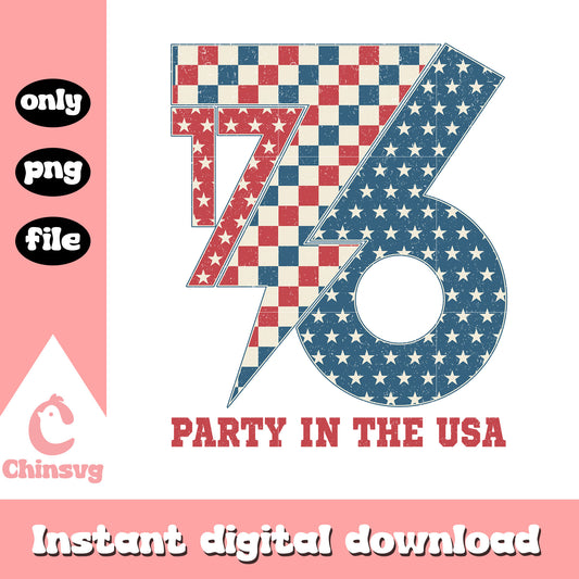 1776 party in the USA retro png, happy independence day png