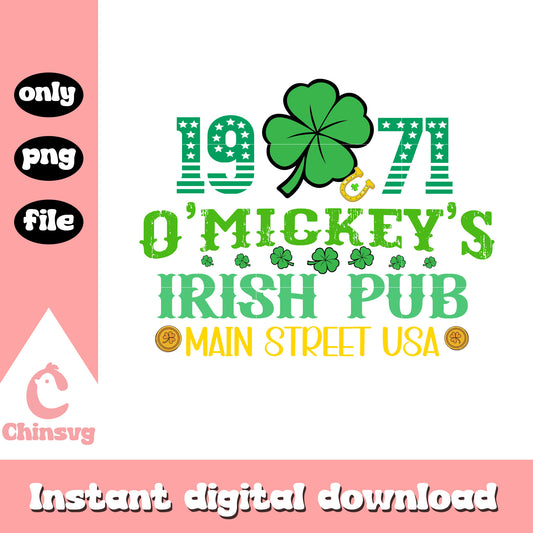 1971 irish pub main street USA png, happy saint patricks day png
