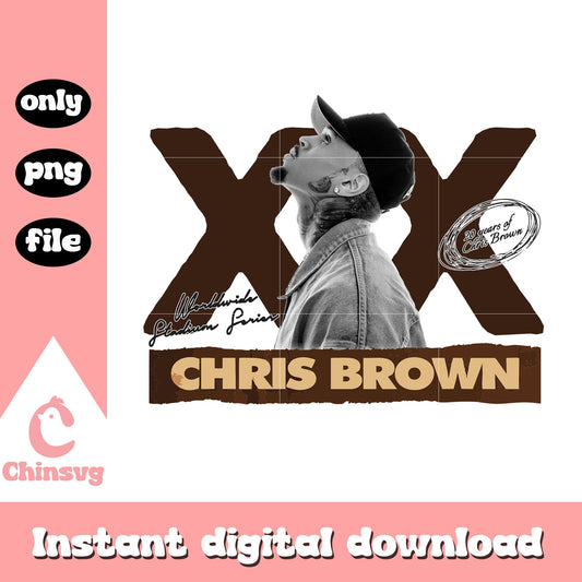 20 years of chris brown xx design png, chris brown age​ png