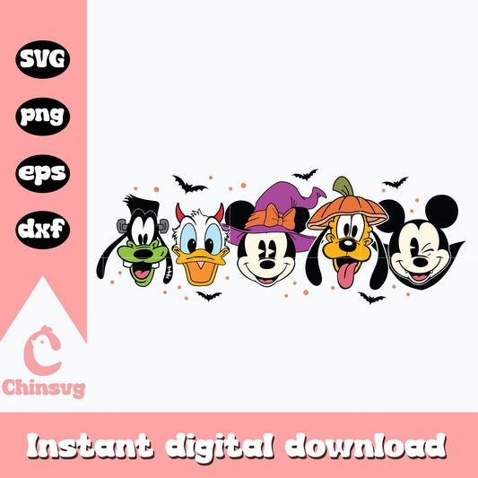 Mickey friends head halloween svg, halloween svg