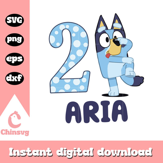 2 years old aria bluey svg, Bluey Christine Heeler svg