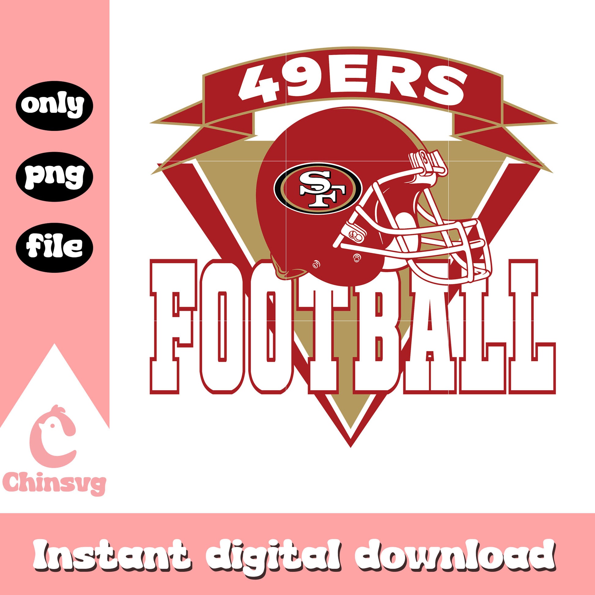 49ers football helmet design svg, San Francisco 49ers svg