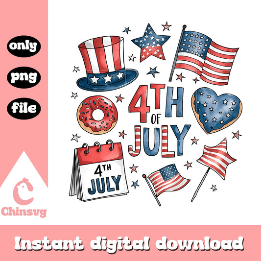 4th of july america design png, 4th of july png, america png