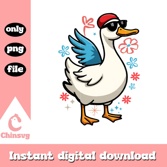 4th of july goose american design png, red white and boozy png