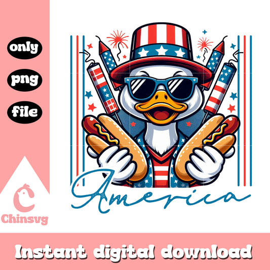 4th of july goose png, the 4th of july png, america goose png