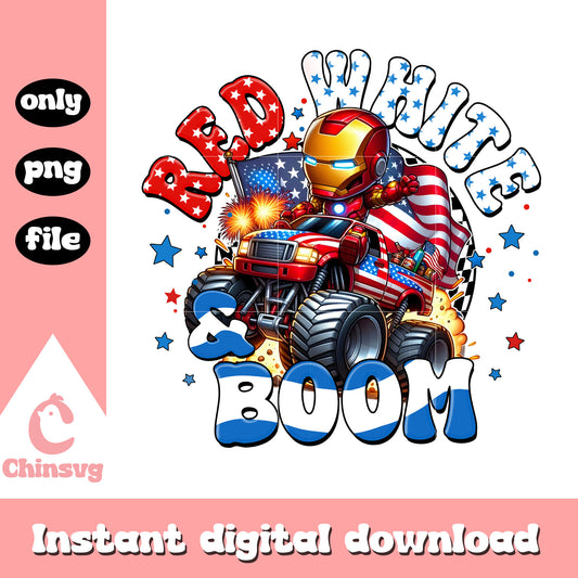 4th of july iron man png, iron man red white and boom png