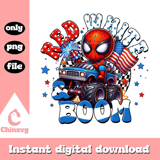 4th of july spider man png, spider man red white and boom png