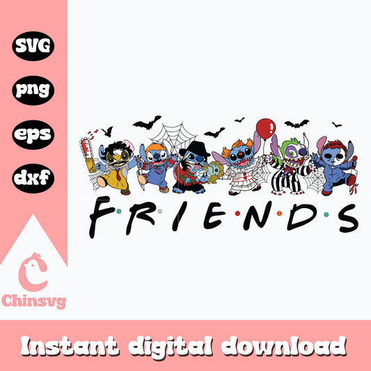 Stitch Friends Horror characters svg, halloween svg