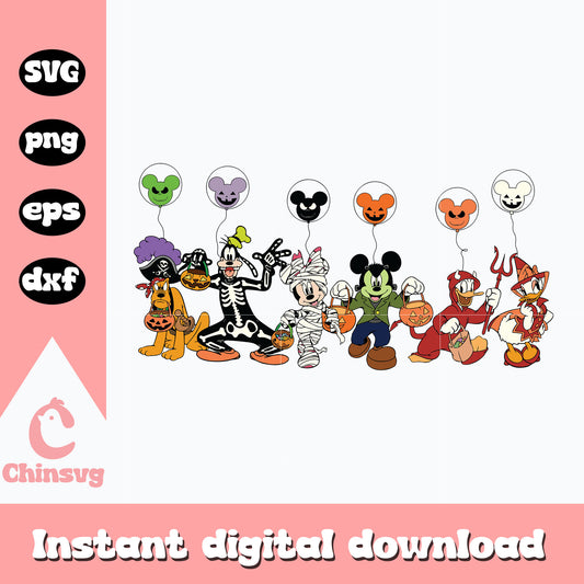 Mickey and friend svg, halloween svg