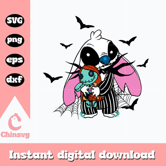Stitch Jack Skellington Svg, Halloween svg, digital download
