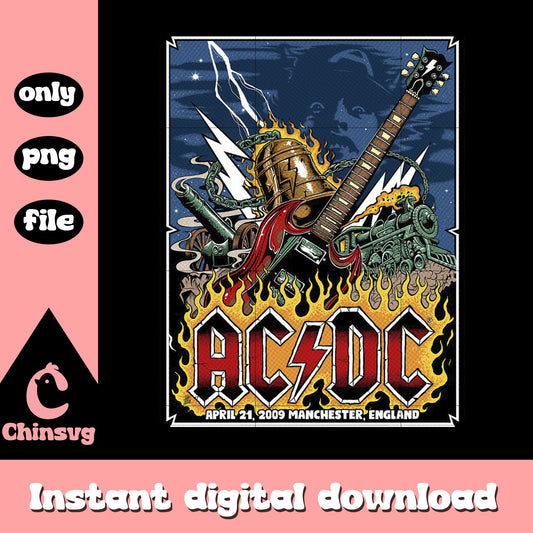 ACDC band poster concert design png, acdc member png, poster png