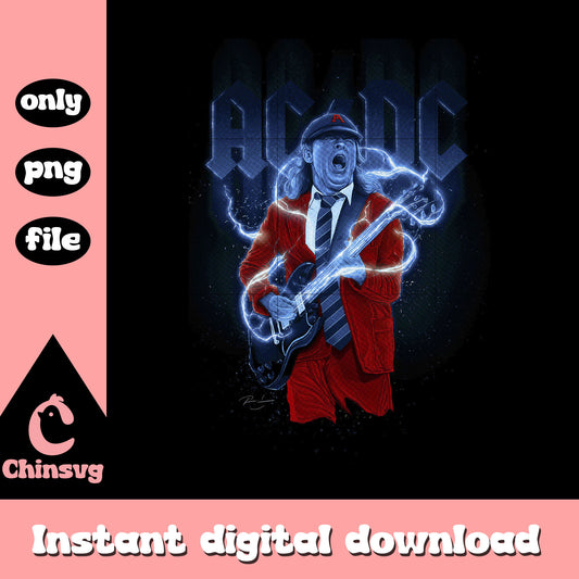 ACDC lightning young png, rock band png, music band png