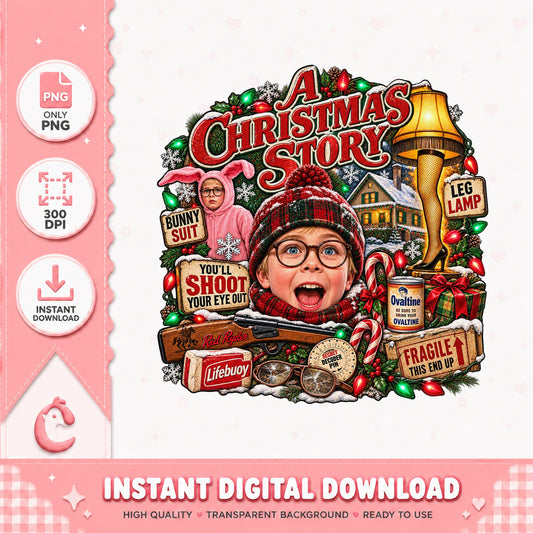 A Christmas Story PNG, Leg Lamp Bunny Suit, Christmas Movie PNG
