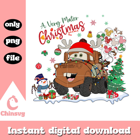 A very mater christmas png, christmas mater cars​ png, disney cars png