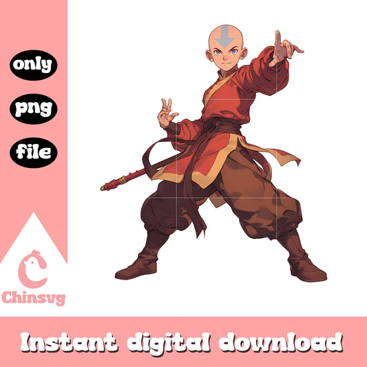 Aang red clothes png, Aang avatar png, avatar anime png