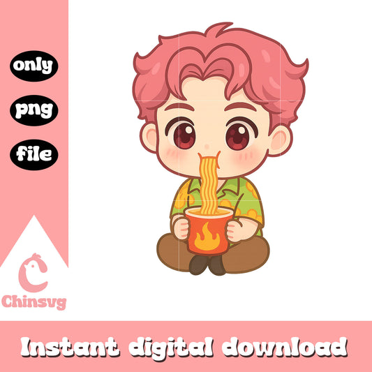 Abby saja eating noodle design png, saja boys kpop movie png