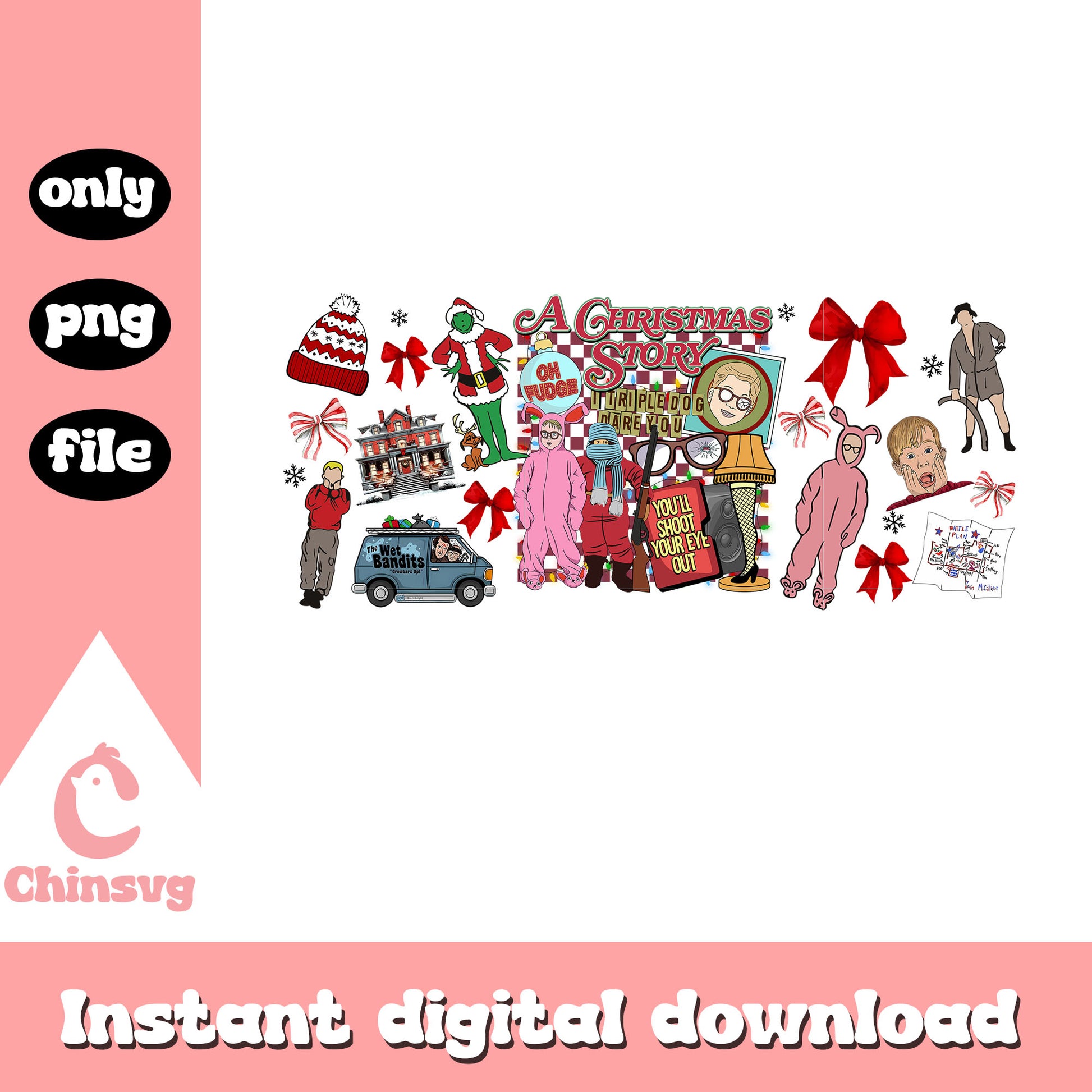 A christmas story you'll shoot quote png, grinch xmas png
