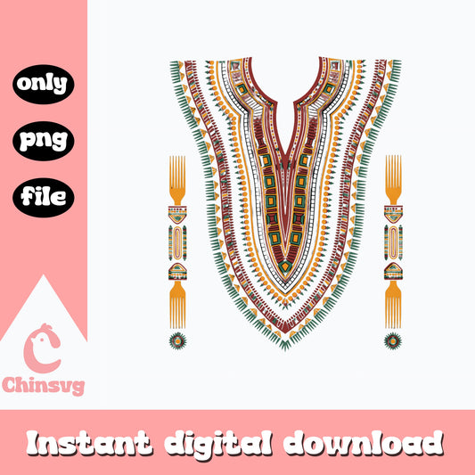 African Dashiki Pattern PNG, Black History Month PNG, Afro PNG