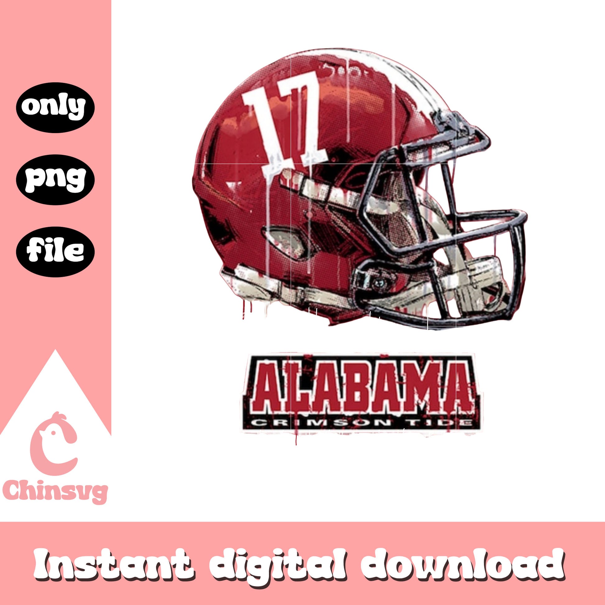 Alabama Crimson Tide helmet drip art png, sport games png
