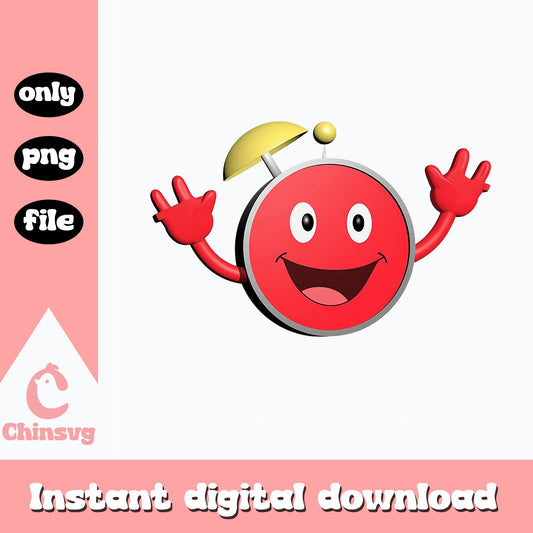 Alarm Clock Cartoon Character PNG, Cute Clock PNG, Funny Clock PNG