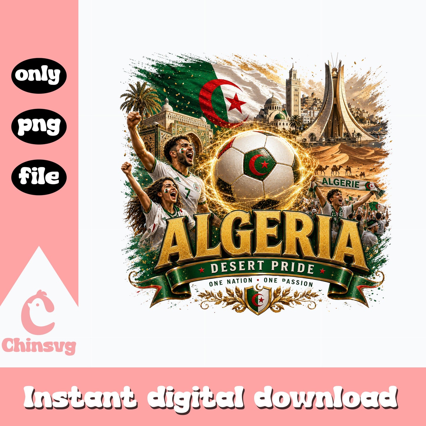 Algeria Soccer Desert Pride PNG, Algerie Football Fan, Algeria PNG