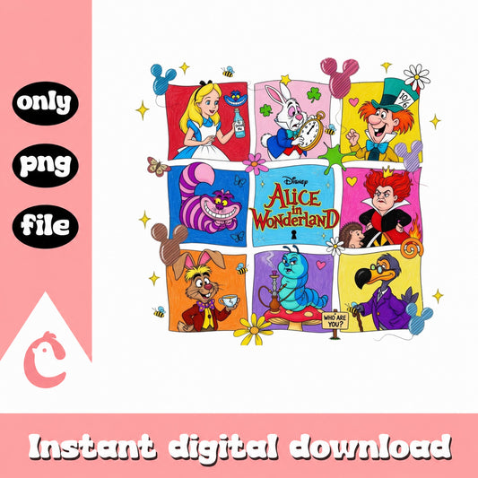 Alice In Wonderland Characters PNG, Disney Alice PNG, Cheshire Cat PNG