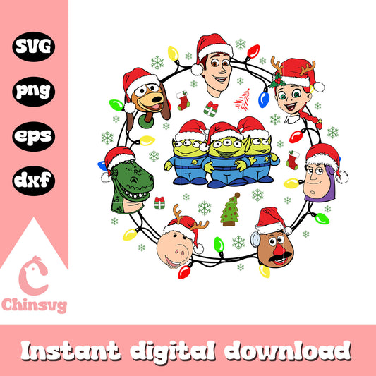 Aliens toy story characters merry christmas svg, christmas day svg