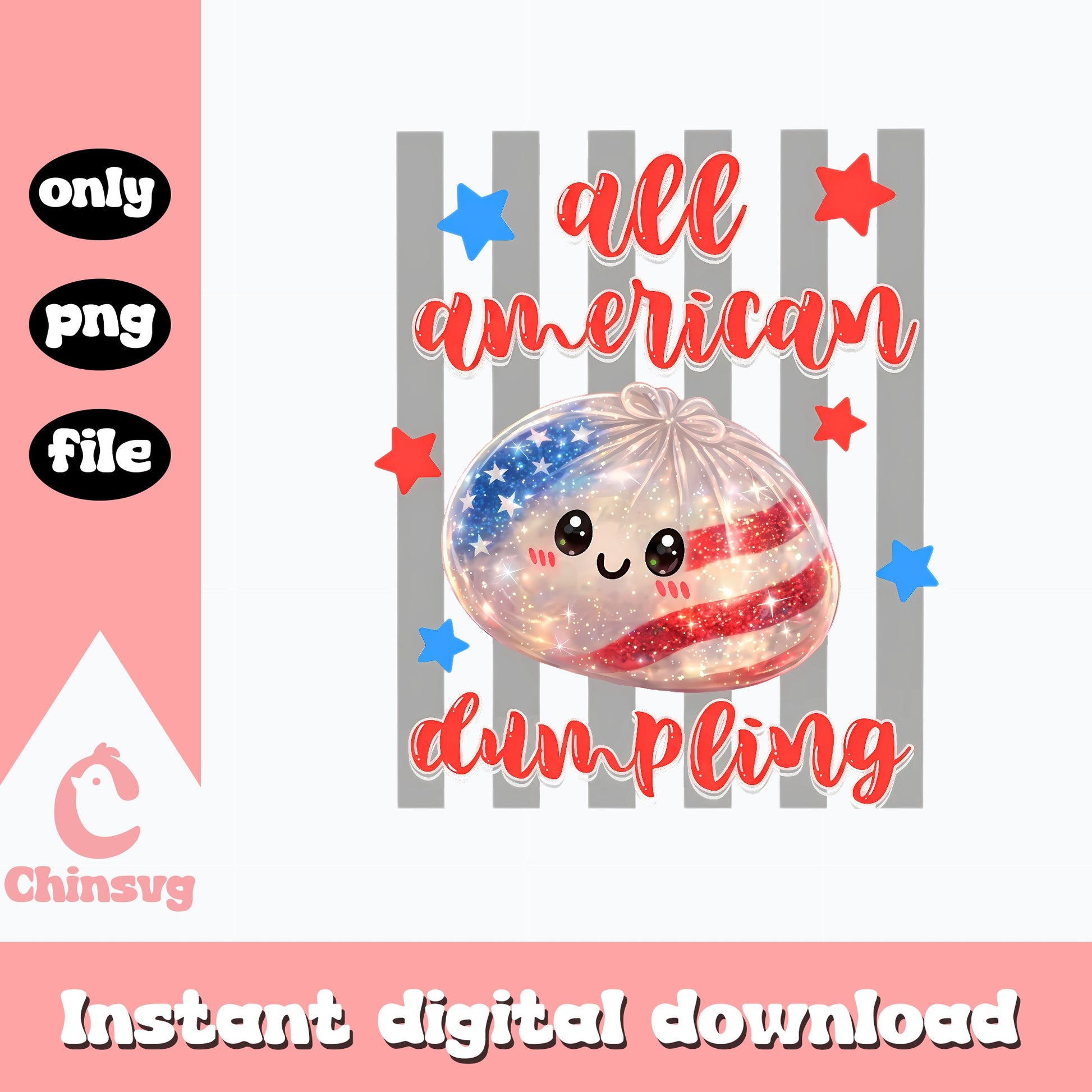 All American Dumpling PNG, 4th Of July PNG, Patriotic PNG