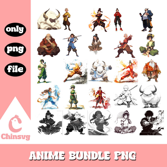 All characters on avatar movie bundle png, anime movies png