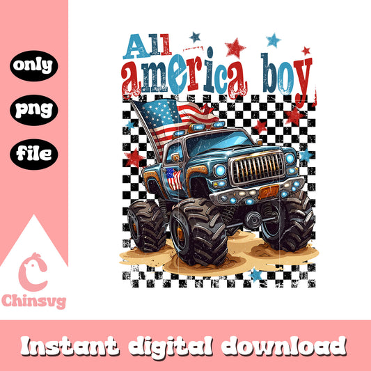 All america boy truck monster png, truck monster usa png