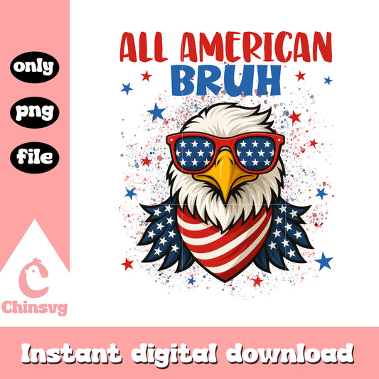All american bruh eagle head design png, 4th of july holiday png