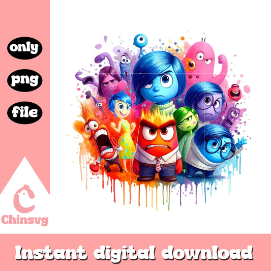 All character of inside out movie png, disney cartoon png