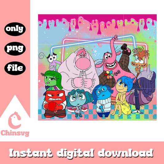 All characters in picture tumbler png, inside out on disney plus​ png