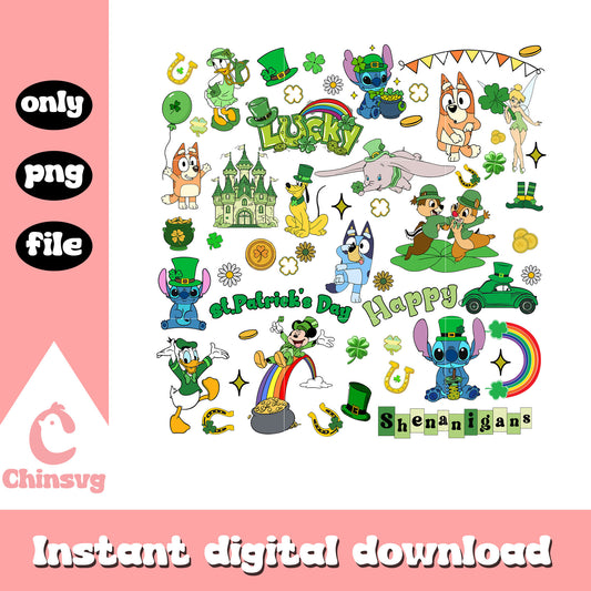 All disney characters of patrick day png, patrick day png
