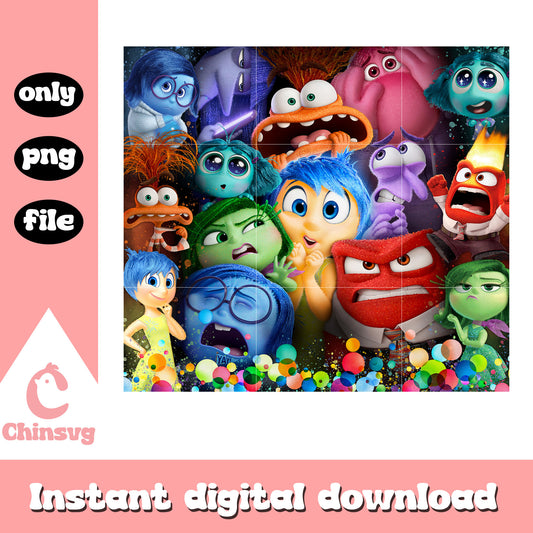 All emotions in picture tumbler png, disney plus inside out​ png
