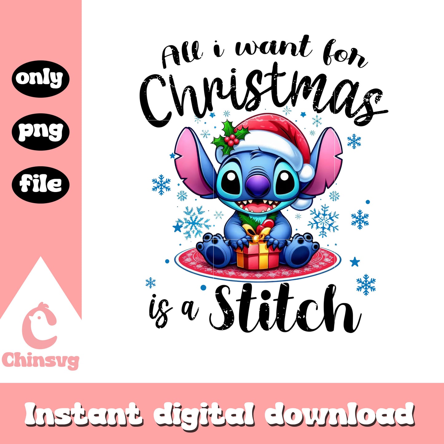 All i want for christmas is a stitch png, stitch character png