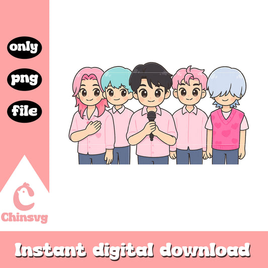 All members of saja boys band png, saja boy movie png, boy band png