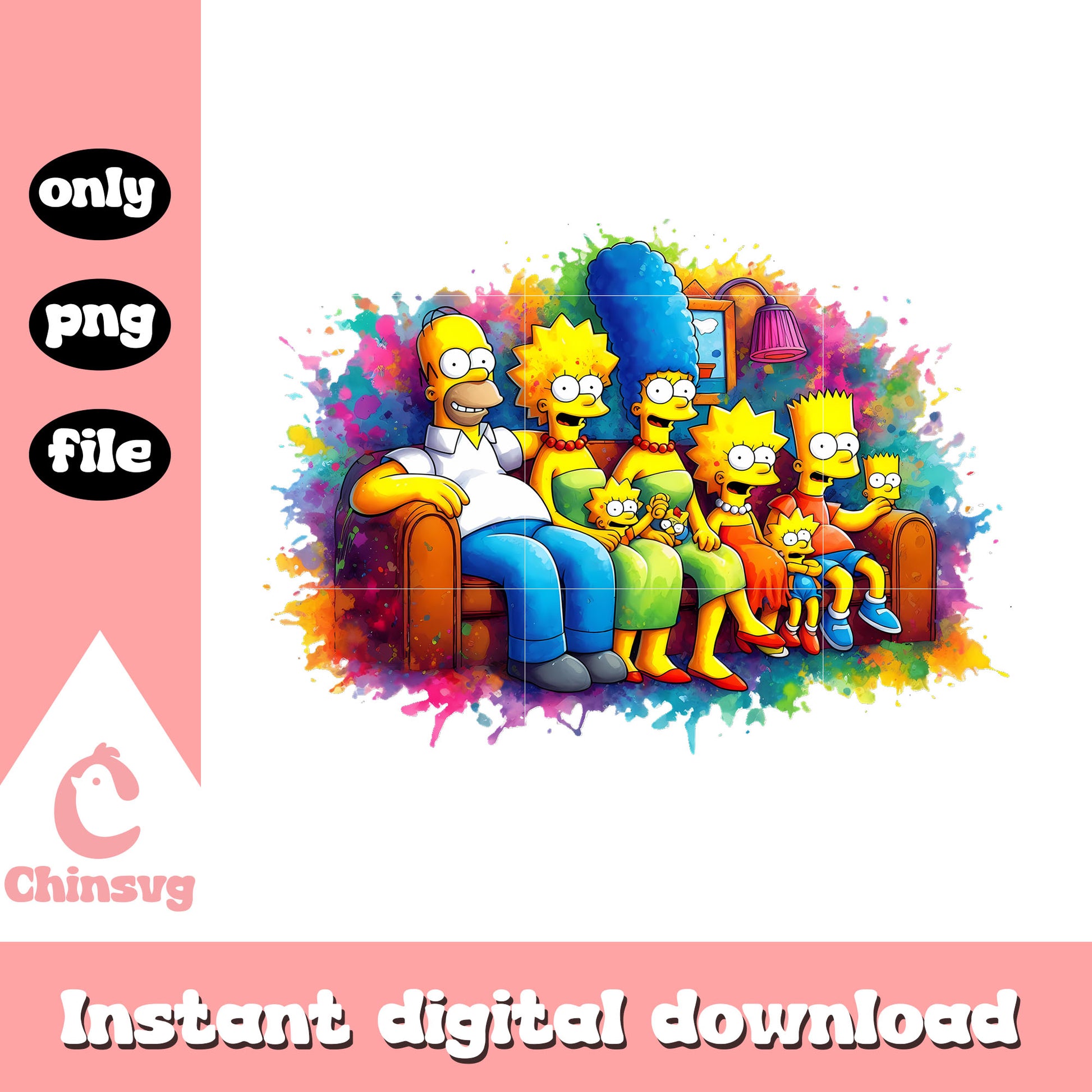 All members on simpsons png, simpsons family members png