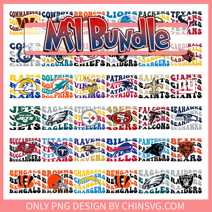 All nfl logo namde design bundle png, 32 nfl teams png – Chinsvg