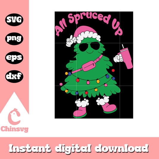 All spruced up christmas tree standley cup svg, christmas tree svg