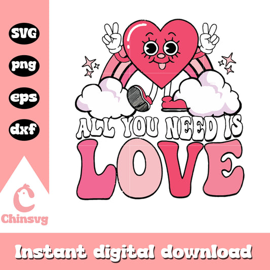 All you need is love valentine svg, bad bunny svg, sad heart svg