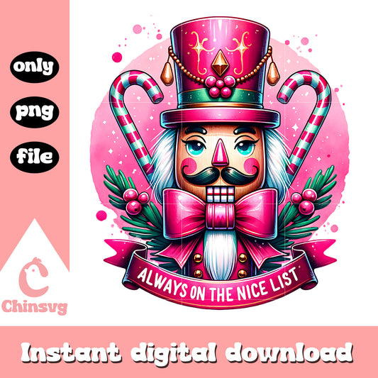 Always on the nice list png, christmas nutcrackers​ png