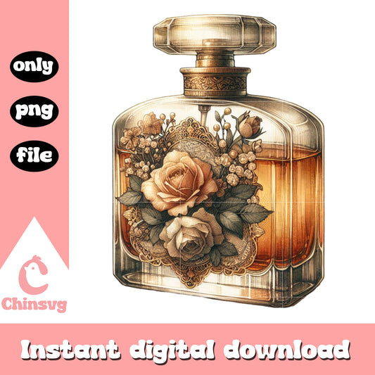 Amber perfume bottle png, amber oil perfume​ png, perfume png​